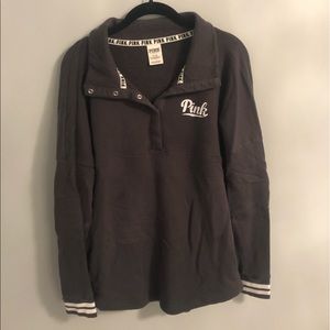 VS Pink Half Snap Up Sweatshirt
